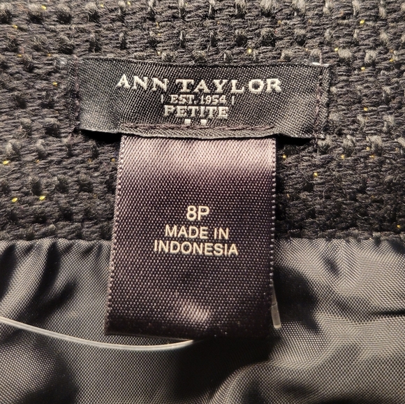NWT Ann Taylor Petite Black Tweed Pencil Skirt Womens Size 8P Gold Metallic‎ - Picture 6 of 11